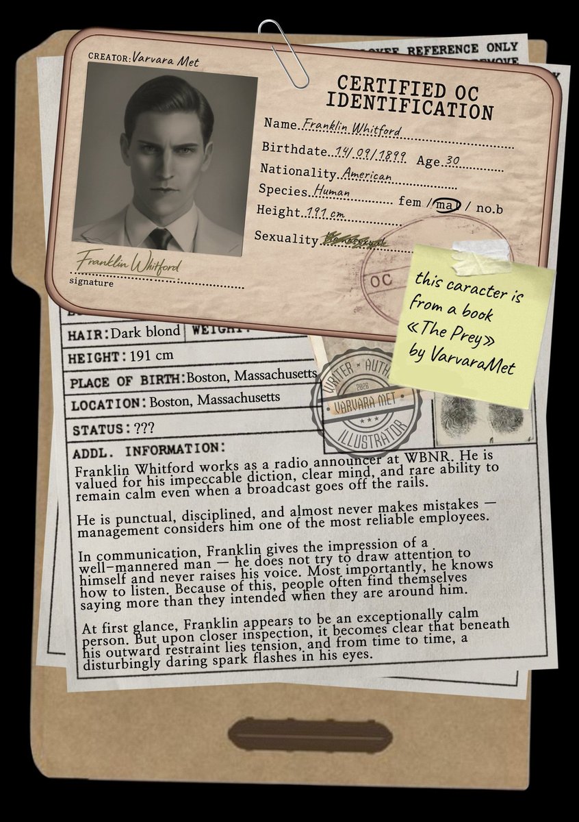 Varvara_Met_'s tweet photo. Some people are born to bend the age,
While others only bleed its page.
When fate decides what you must be,
Will you be prey — or beast 'll be free?

✦ Genre:
• crime queer drama, psychological thriller
✶ Atmosphere:
• aesthetics of 1930s America

#QueerPit #LGBTliterature https://t.co/7vho1NCkb9