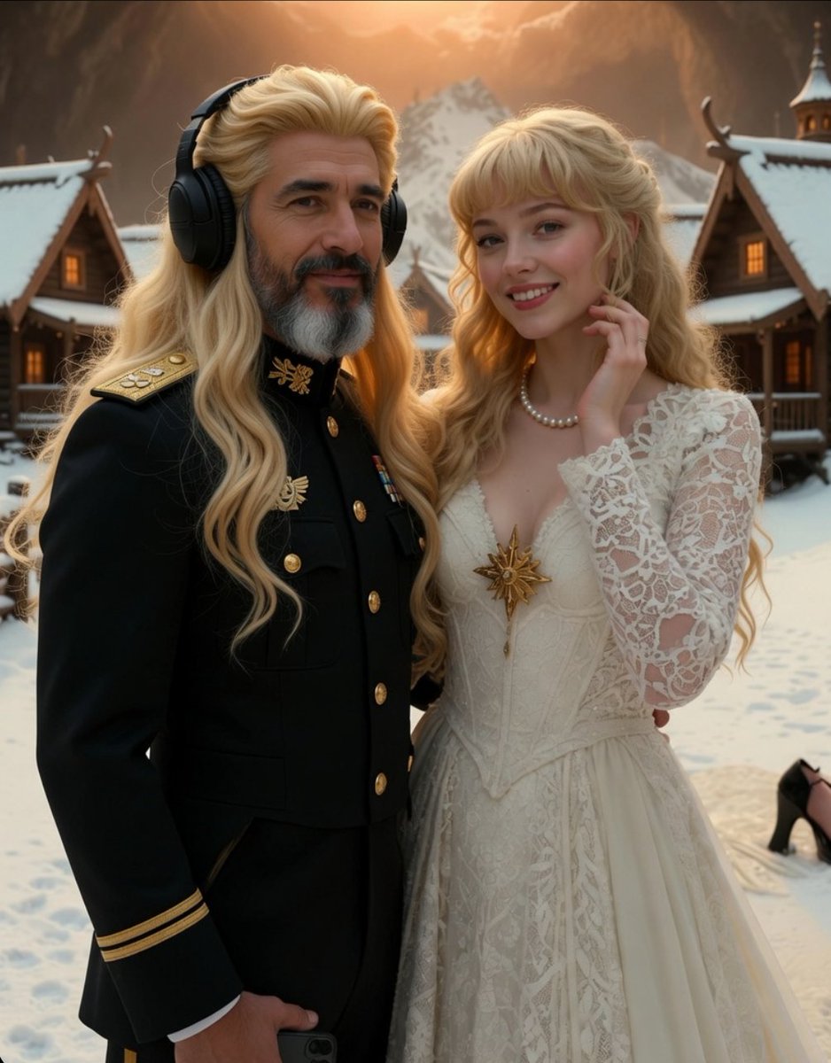 SpeaksInTruth's tweet photo. Grok offered a path to our looksmaxxing journey, here we are in Agartha. First I get out of the gym, then I grow my beard and pack the right blonde wig, I keep my headphones on while Georgina changed to blonde to match. In case the woman raves I am to keep my headphones says Grak https://t.co/sqzbtBvfyh