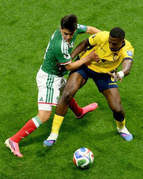 AndreyDLaMancha's tweet photo. 🔴En esta foto Moisés Caicedo el jugador ecuatoriano más caro de la historia, 100 millones de Euros, y en la misma foto, Gilberto Mora de 17 años que al terminar el mundial terminará costando 200 millones‼️

Guarden este tuit. https://t.co/gQDTBYS53X