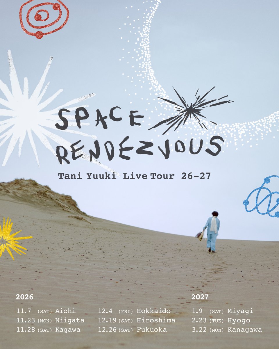 taniyuuki_staff's tweet photo. 🪐 チケット情報 🚀

Tani Yuuki Live Tour 26-27
"SPACE RENDEZVOUS"

オフィシャル三次先行ただいま受付中！

⏩申し込みはこちらから!!
https://t.co/dvN1eJGFaI

⏩特設サイトはこちら!!
https://t.co/kWI4l7jKPx https://t.co/0sPiS8kHTq