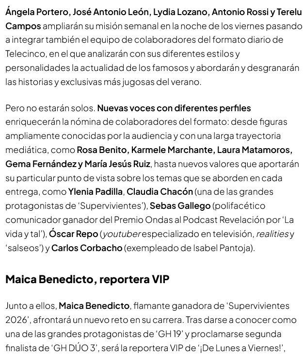 teletuits's tweet photo. '¡De lunes a viernes!', el nuevo magazine que Telecinco estrena el lunes a las 18.15h, desvela su equipo de colaboradores https://t.co/5hkTGjTqQ2