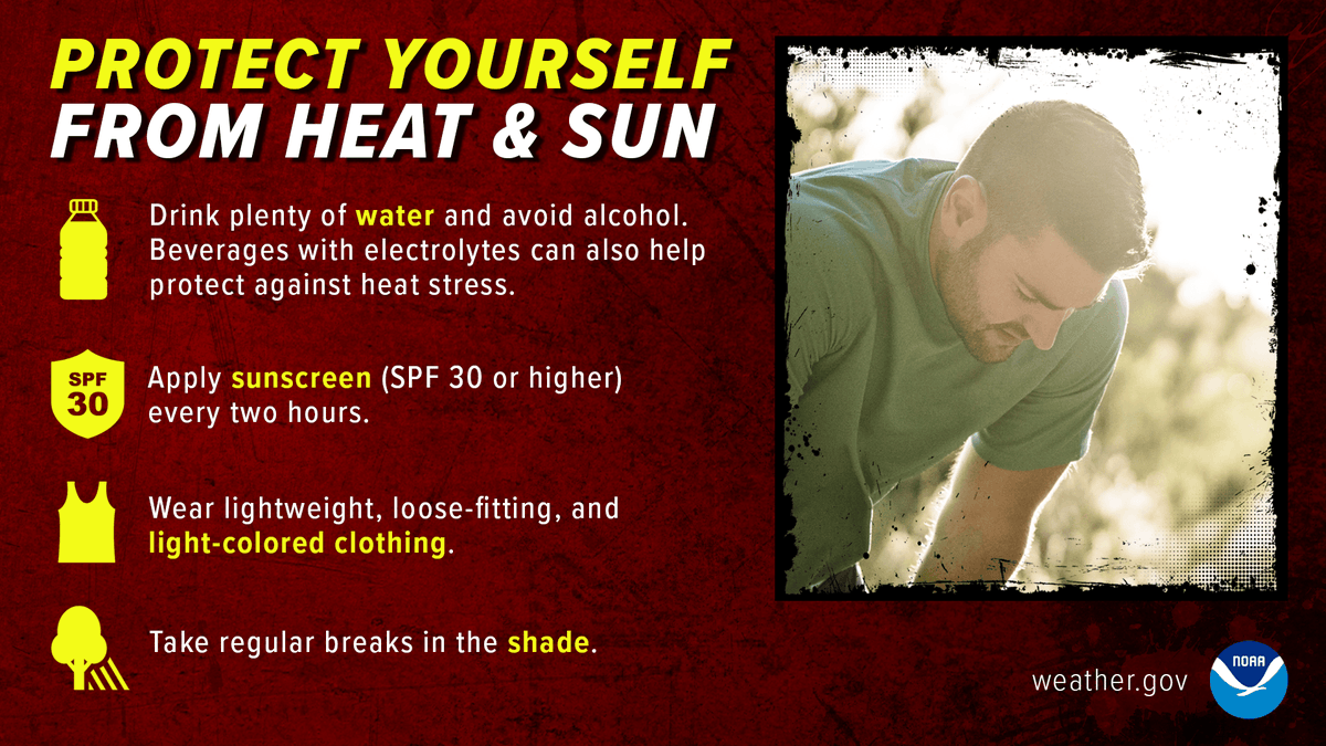 millburntwp's tweet photo. Extreme Heat Warning

 Stay cool.
Stay hydrated.
 Limit strenuous outdoor activities.
 Check up on your relatives and neighbors.
NEVER leave people or pets unattended in a car!

As a reminder, the Library and Mall at Short Hills are available as cooling centers while open. https://t.co/UXiQjLV8E1