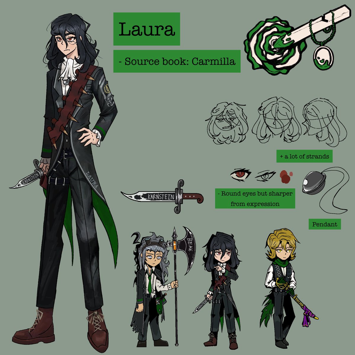 NoobyTunas's tweet photo. Made refs for artfight 
How do people post Limbus OCs again? 😭
#LCBOC #limbusoc https://t.co/6KeQidz8cW