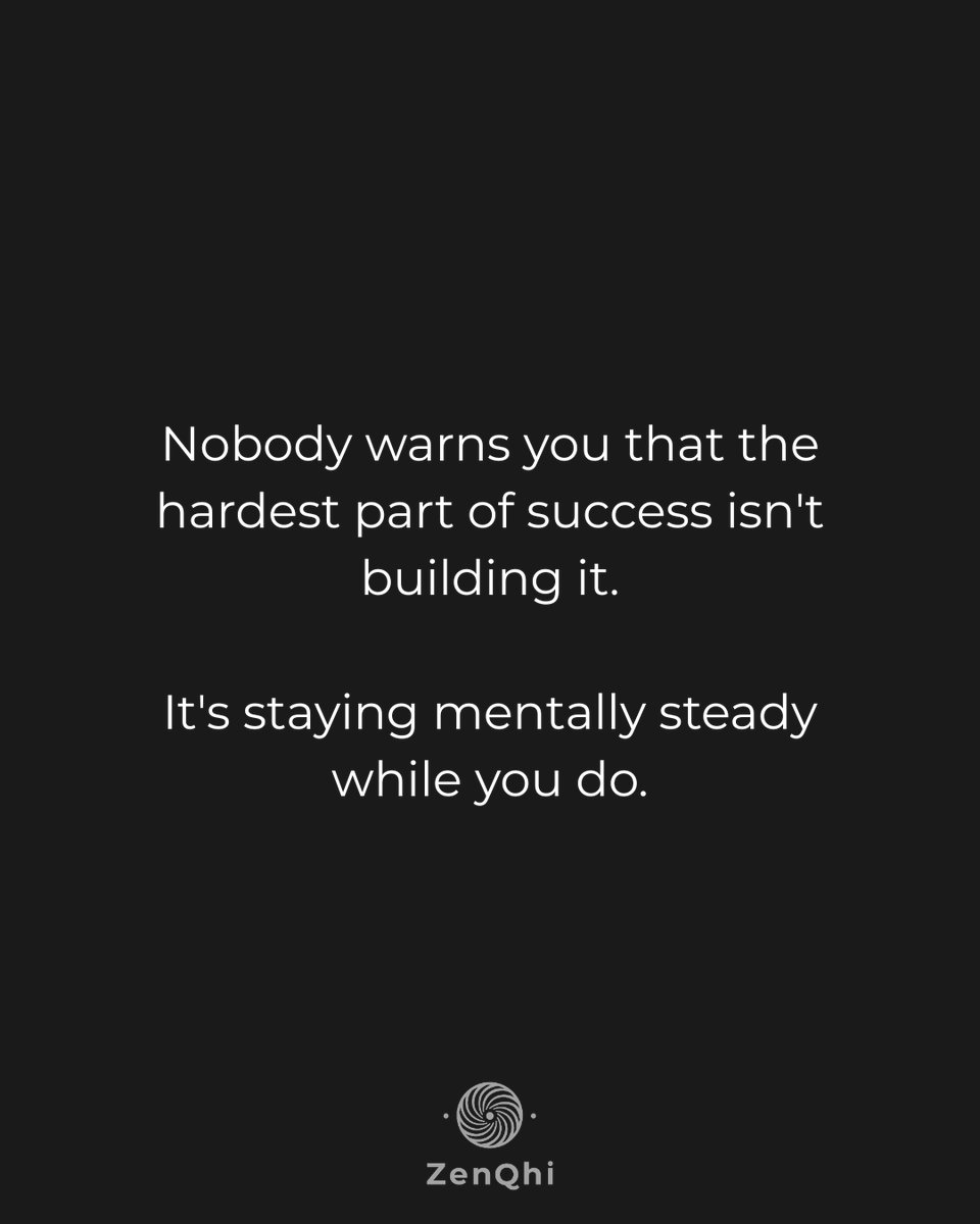Zen_Qhi's tweet photo. Success isn't just about building something.

It's about staying mentally steady.

Pressure, setbacks and uncertainty are part of the journey. 

Mental training helps you stay focused.

#success #highperformer #mindset #entrepreneur #resilience #personaldevelopment #ambition https://t.co/srJEGsWR2V
