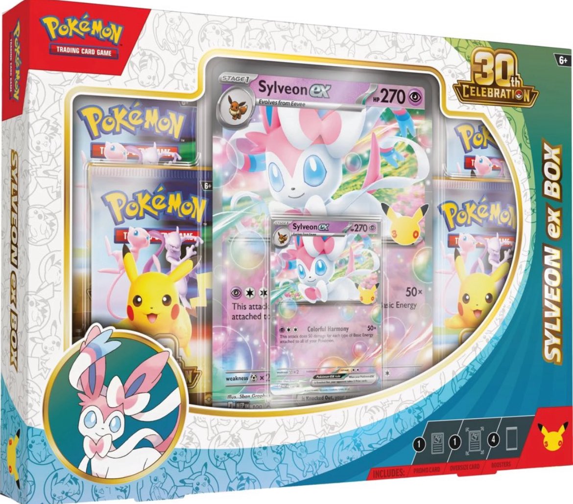 Raqua_Retweet's tweet photo. Pokémon TCG: 30th Celebration Pokémon Sylveon ex Box

Pokémon TCG: 30th Celebration Pokémon Greninja ex Box

September 16, 2026

$21.99 USD
Turn On Post Notifications 🛎️ To be alerted the quickest https://t.co/66skJu9fxO