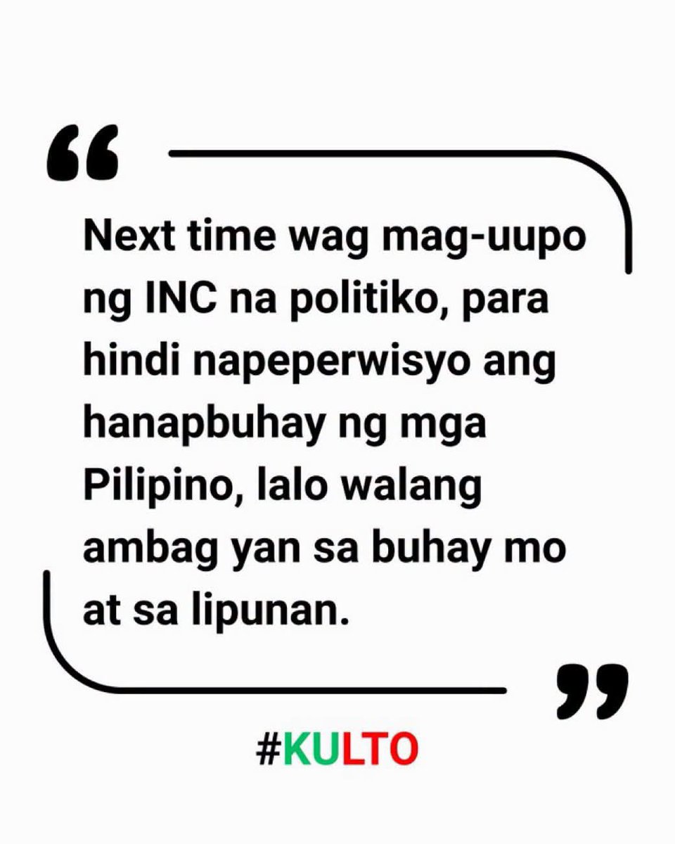 nabunturanguy's tweet photo. Eh kung magkasundo-sundo kaya tayong LAHAT NA MGA KATOLIKO NA HUWAG IBOTO 
(1) ANG MGA POLITIKONG/KANDIDATONG NABIBILANG SA IGLESIA NI KRISTO?
(2) ANG LAHAT NG POLITIKONG MAHILIG MANLIGAW SA MGA OPISYALES NG IGLESIA NI KRISTO? 
Hindi natin kailangan ng endorsement ng Catholic Church dahil hindi naman nila ibibigay yan.   Let’s make it like a citizens’ initiative? Para matigil na ang kalokohan ng mga politiko na nagpapaloko sa Iglesia ni Kristo, habang NANLOLOKO naman at NINANAKAWAN Ang lahat ng mamamayang Pilipino.