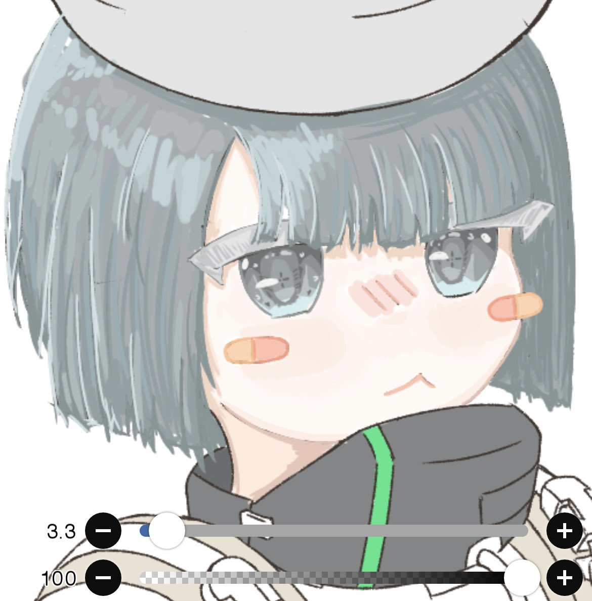 rad0r0's tweet photo. #スマホ指描き 
厚塗りっぽくしてみるなどする
まだ顔だけ…完成するのかコレ https://t.co/SwdFUi8Bct