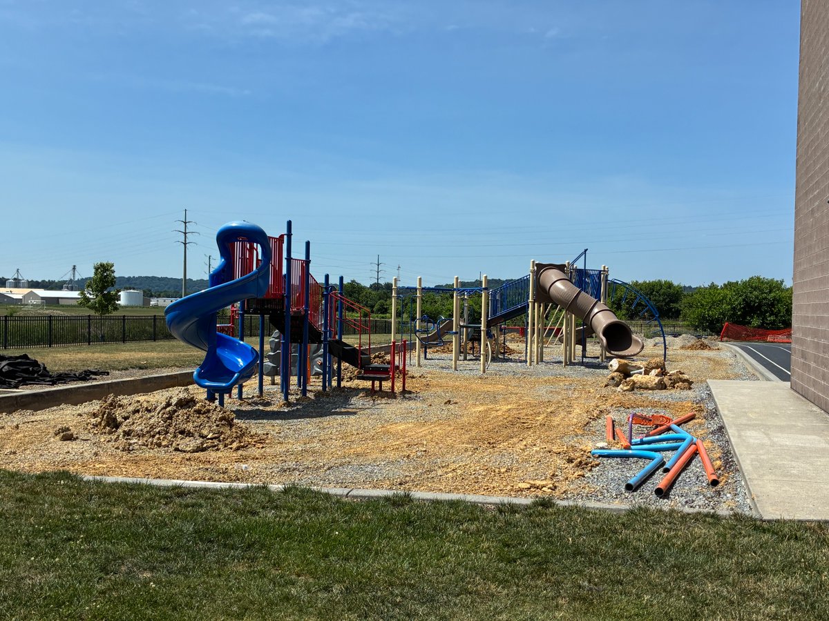 hempfield's tweet photo. Crews are busy across the district completing playground improvements at LPC, LIC, FES, EPES, and CES in preparation for the start of the 2026-27 school year. 🛝

Projects include sealcoating, adding rubber surfaces, repairing concrete curbing, and painting. https://t.co/M7xeacc1eW