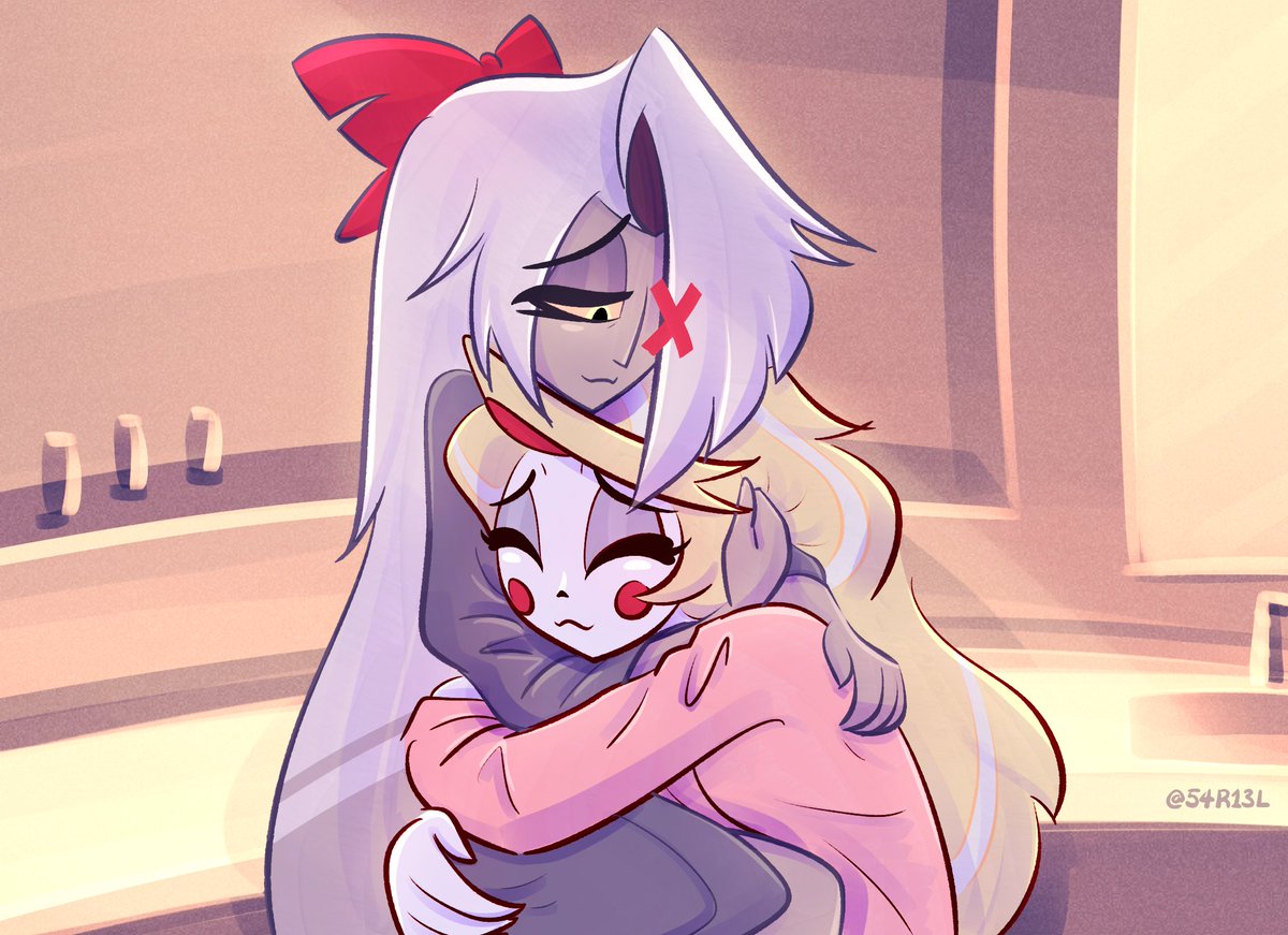 54R13L's tweet photo. Charlie gingerly starts to unwind the wrap until she can inspect the wound itself. It's already stitched itself back up for the most part... 
After depositing the dirty bandages into the trash, Charlie steps forward to hug her tightly.

"Oh, thank goodness…" https://t.co/ev4nbOm1qm