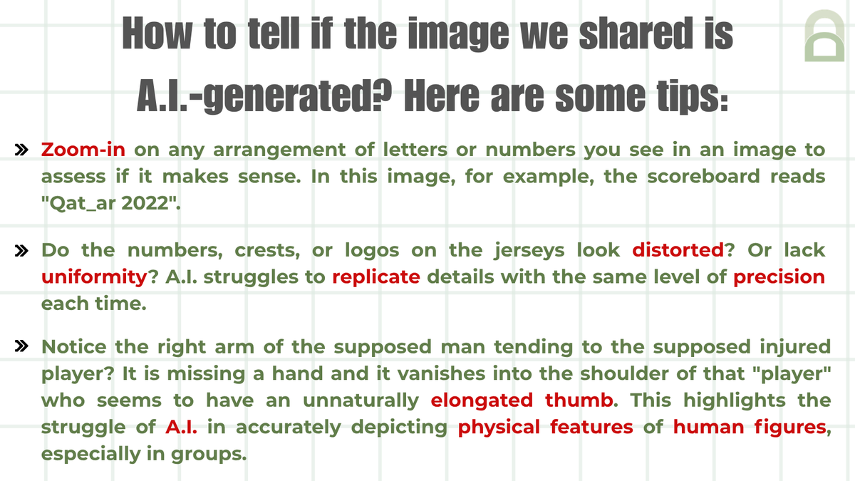 dau_mca's tweet photo. This is an A.I.-generated image. 

#FIFA2026 #ai #aigenerated #footballworldcup #ailiteracy 

@UNICEF @UNESCO @resembleai @azimpremjiuniv @Poynter @factchecknet https://t.co/p7IVoCsMIP