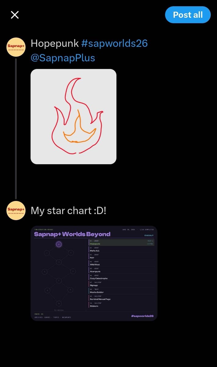 SapnapPlus's tweet photo. How to Participate!
⭐️ Generate a star chart with the link provided above!

⭐️ Complete a fill and post your submission with #sapworlds26 and tag us!

⭐️ In the replies add the PNG download of your star chart with the selected fill completed!

More details and rules linked above! https://t.co/Obx40gEG1F