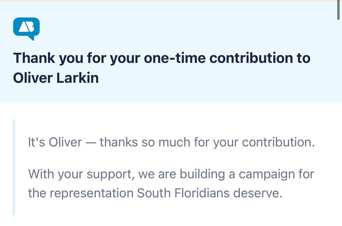 OsseChi's tweet photo. I just donated to @OliverALarkin’s campaign and you should too! 

https://t.co/vAveTgIcMo https://t.co/7rsq94mO3C