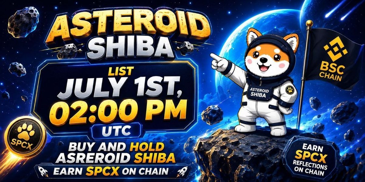 Lucio119111's tweet photo. Asteroid Shiba Launching in 1 hour, solid team behind it and expecting it will pump hard, Holders will be getting rewards in SPCX so will look for entry at launch.

CA: 0x020D6c73897651988438E1fED554964aBFfa6666

https://t.co/CnxHQlaoxR

https://t.co/i1WWwo6nlm https://t.co/jBboFj0xpu