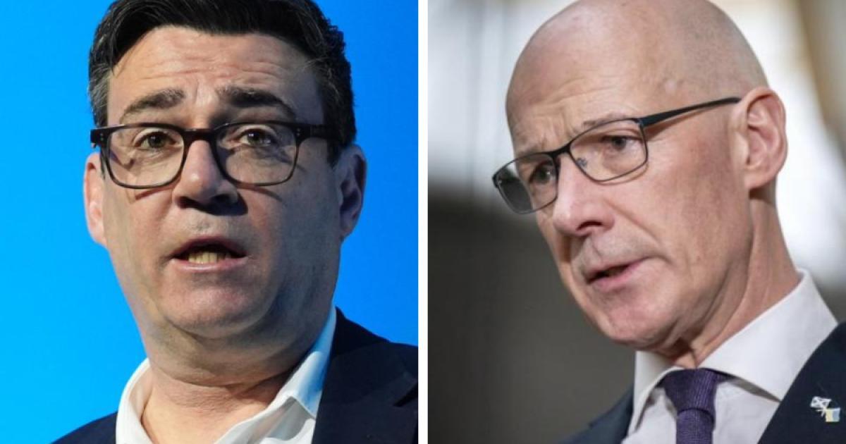 ScotNational's tweet photo. Scotland's First Minister John Swinney has responded after Andy Burnham gave a speech claiming parts of Scotland feel as distant from Holyrood as they do from Westminster this week 🏴󠁧󠁢󠁳󠁣󠁴󠁿

🗣️ 'I don’t really think Andy Burnham is in a strong position to lecture me' https://t.co/4VtJEWKV6Z