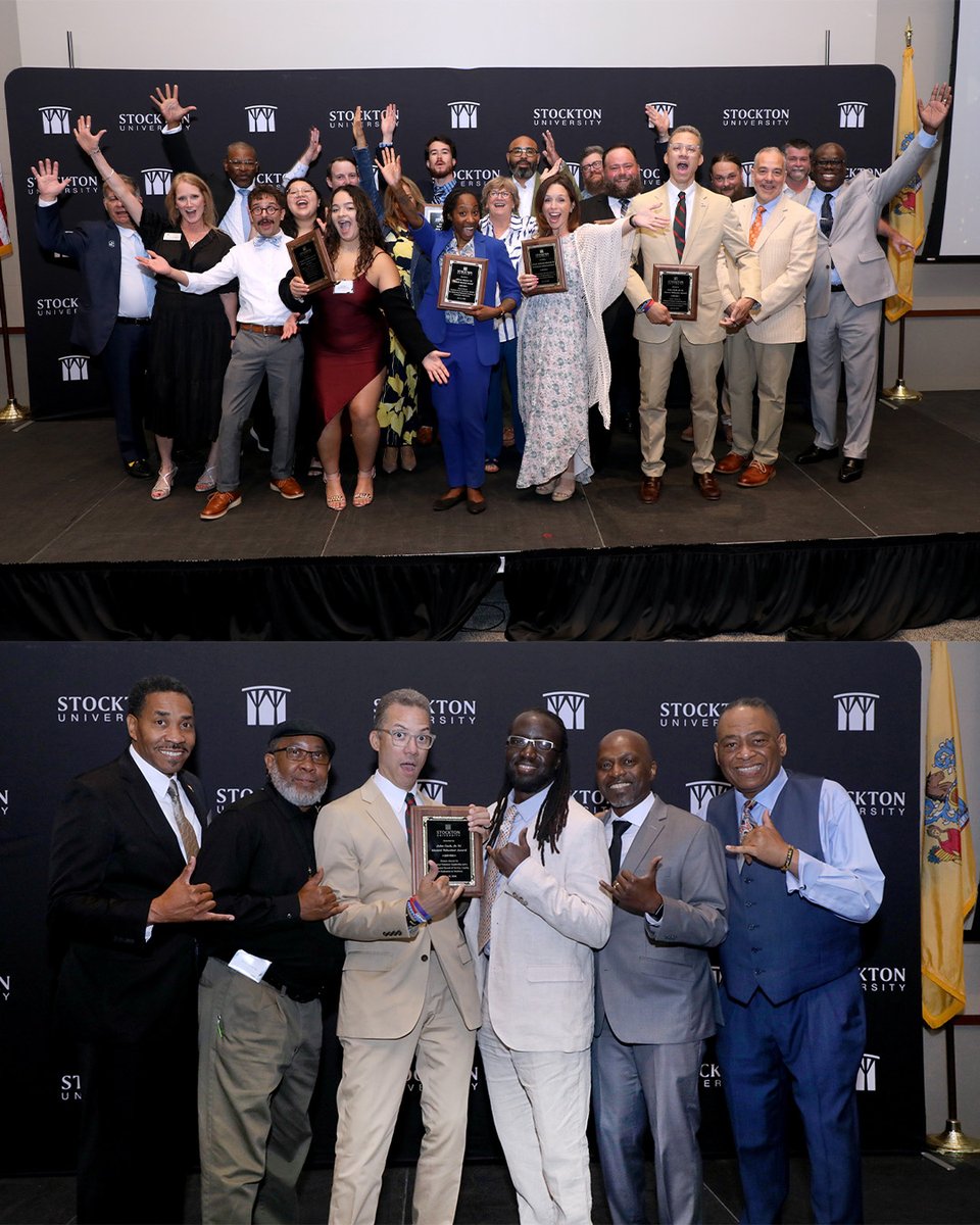 Stockton_edu's tweet photo. Stockton University alumni were recognized for outstanding leadership, volunteerism and community impact at the annual Alumni Achievement Awards in June. 📚🏆

Find the full list of award recipients here: https://t.co/3AC2mxjAjv https://t.co/09KowsO1jH