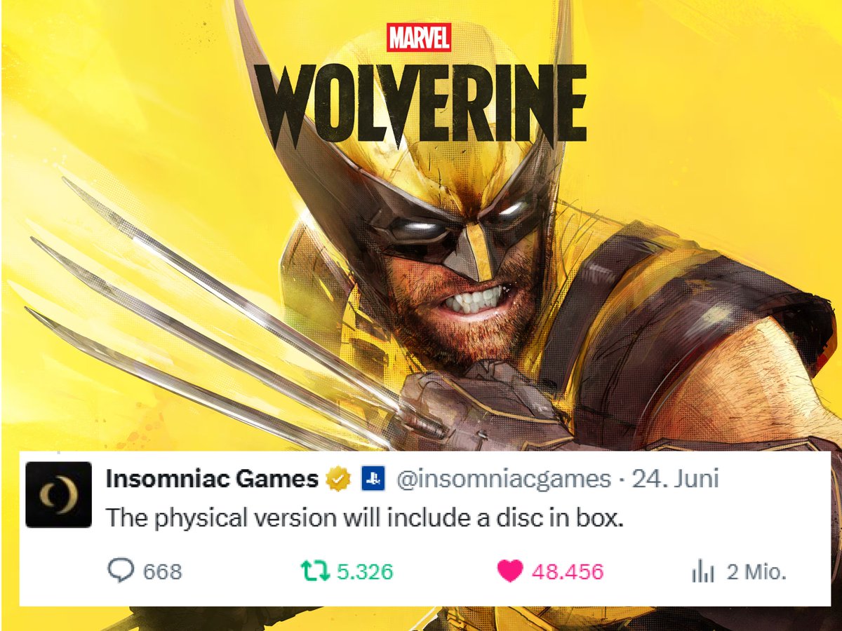 GermanStrands's tweet photo. This really hits hard right now... It looks like Wolverine is going to be one of the last PlayStation Studios games to be released on disc.

Laufey, Intergalactic and maybe some unknow game... https://t.co/Vc2OaxtEHV