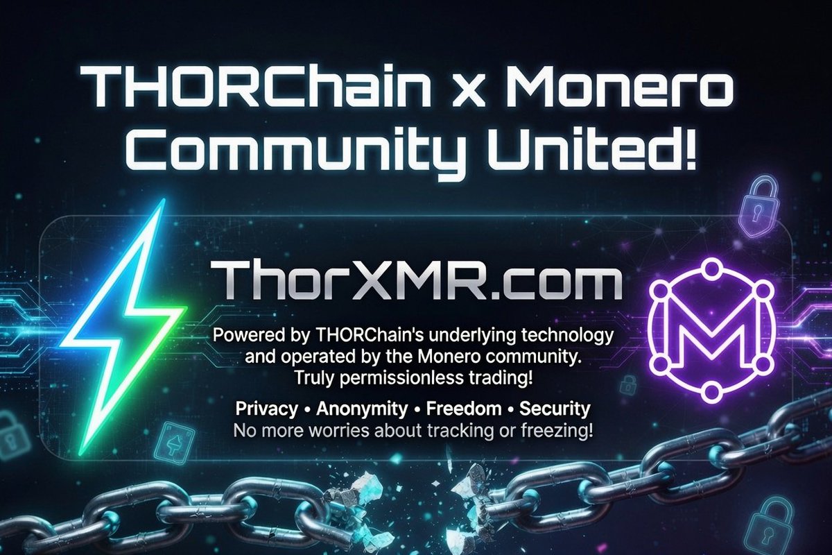 THORXMR's tweet photo. THORChain × Monero Community United!

https://t.co/9a5FqfaJOR is powered by THORChain’s underlying technology and operated by the Monero community.

Truly permissionless trading!  
Privacy • Anonymity • Freedom • Security

No more worries about tracking or freezing!

#monero https://t.co/mR9Y8VaOzb
