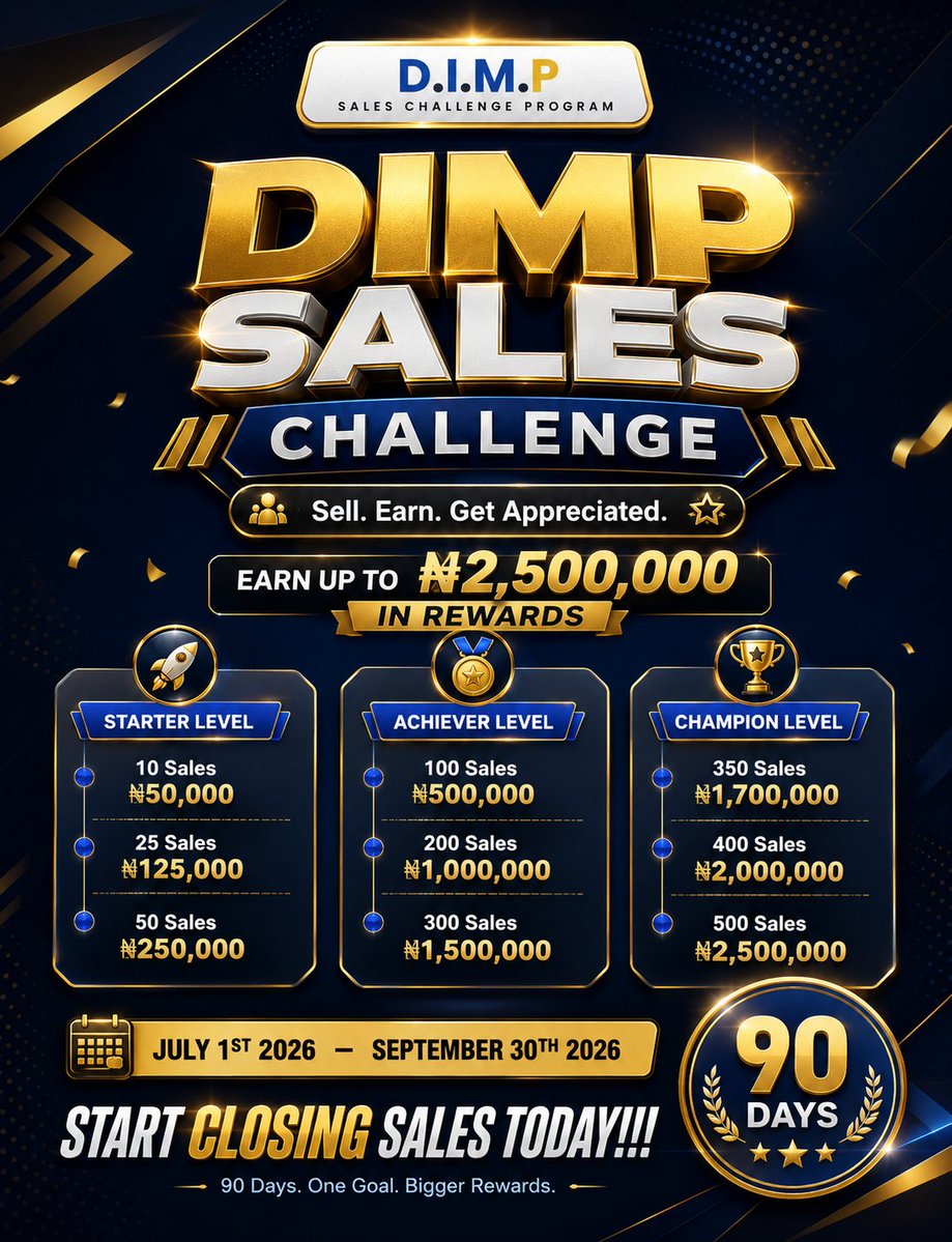 _iamdestiny01's tweet photo. The Challenge starts Today Guys.

You have a whopping free 2,500,000 naira to grab aside your normal affiliate commission

The course (DIMP) Digital Income Machine Program is available on @LearnerFlex, @tryselar, @nestuge, @finthro_africa 

Price: 25k 

Affiliate commission: 50% https://t.co/ntBbKB6HOi