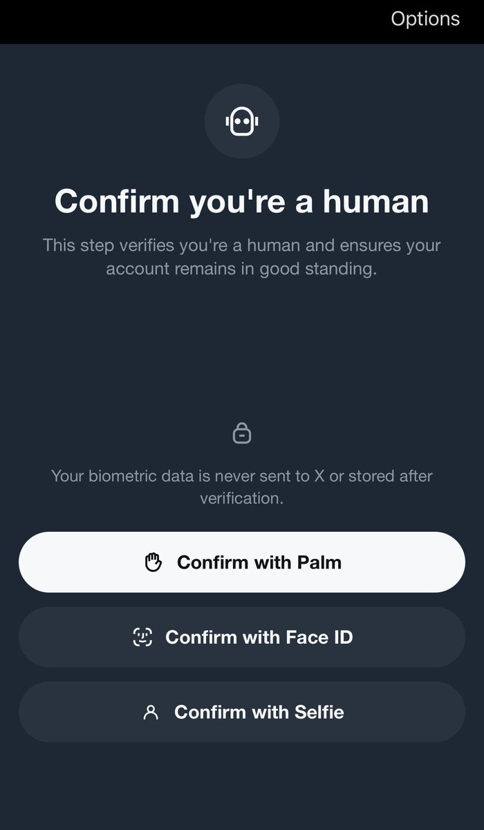 BaaruInSpace's tweet photo. @X has now started forcing you to give away your biometrics while simultaneously forcing you to download the app. I'm a PC web user, and was forced to download the app and give away my face  just because they simply wont offer other verification methods.
What a joke of a website. https://t.co/EGmFC6ANQd