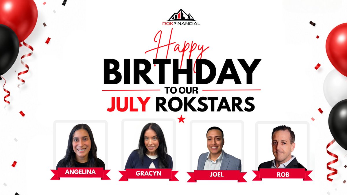 ROKFinancialLLC's tweet photo. Celebrating the people who help make ROK what it is every day. 🎂❤️

Happy Birthday to our July ROKstars! 

Wishing you an amazing year ahead. https://t.co/wC3GpPdxNS