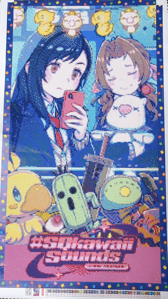 A1lu313's tweet photo. ⟡.·*.··········56作品目···········⟡.·*.

【スクエア カスタムオーダー品】

＊種類 アクリル
＊サイズ40×70
＊色数 40色

ファイナルファンタジー7のティファとエアリス、チョコボなどを作成しました😆🐥
色鮮やかで綺麗に絵が出て本当によかったぁ🤩💎 https://t.co/ZmfYEcXNG5