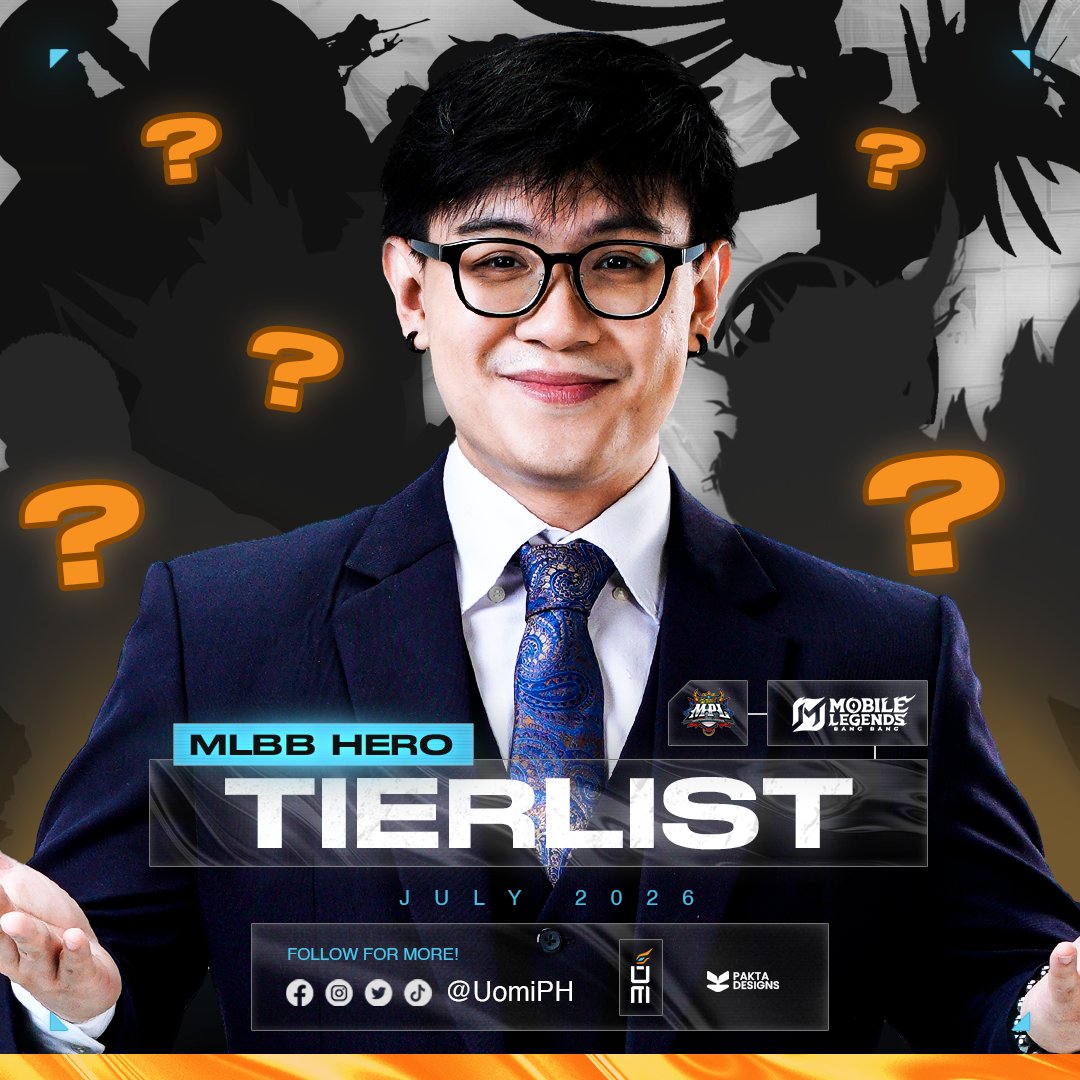 uomiph's tweet photo. JULY 2026 MLBB HERO TIER LIST
Rankings are based on in-game client readings, Asian Games qualifiers, and personal theories.
#MLBB #MLBBPH #MPLPH #MPL #LakasNgPinas https://t.co/5EKLzY1YJB