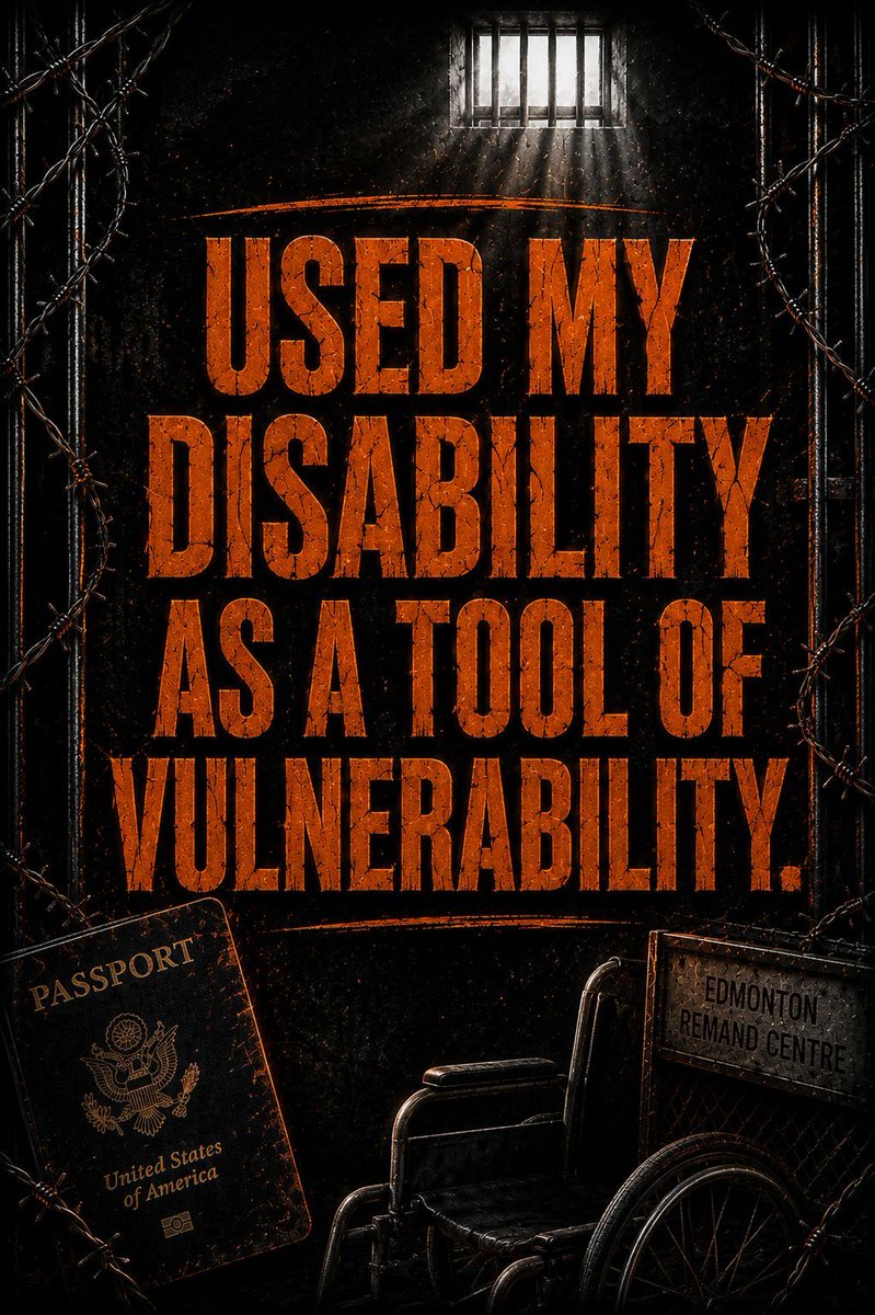 Standish913's tweet photo. 🇺🇸 The Only #American.
👁 Legally #Blind.
🇨🇦 During A #Tariff War.
🧡 From #Romance To #Remand.
💔 Betrayed Abroad.
⛓️ A True Story Of #Survival & #Manipulation.
🎥 "ARE WE IN #JAIL?" (OFFICIAL TRAILER)
▶️ https://t.co/Z2oasz1Cio
#TrueCrime #Documentary #LockedUpAbroad #Canada https://t.co/xEL4GelNSQ