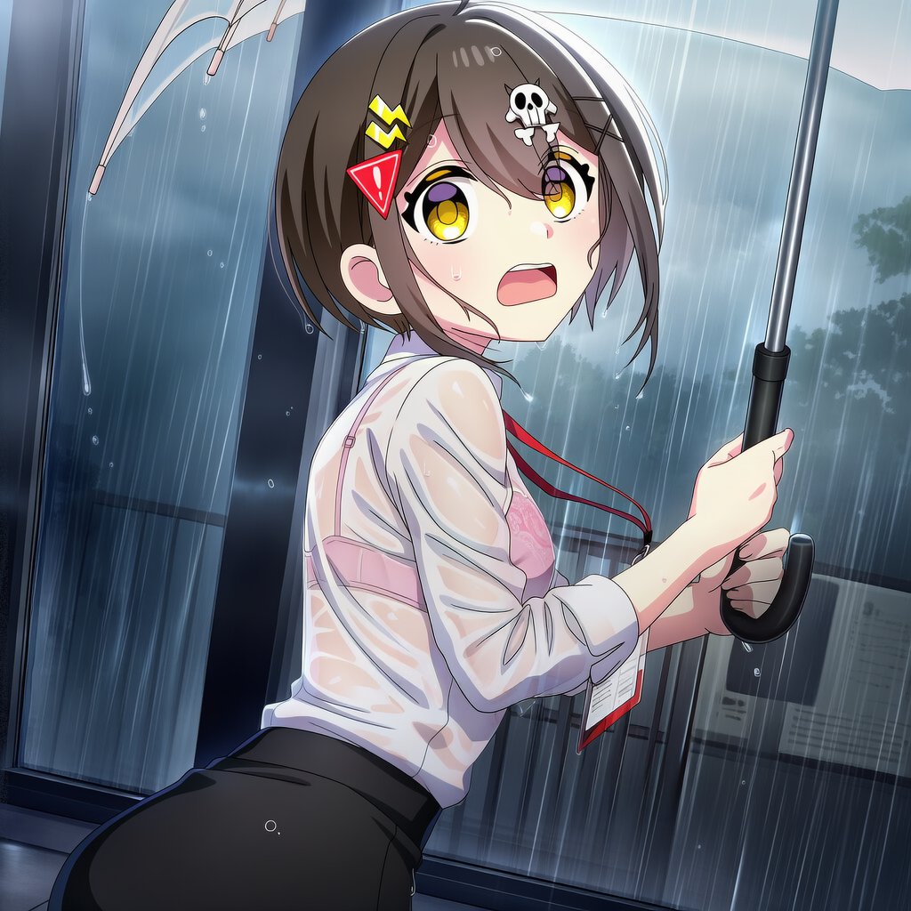 All_For_Flag's tweet photo. 突然の雨！びしょ濡れ新入社員！ https://t.co/X7qMzvGik7