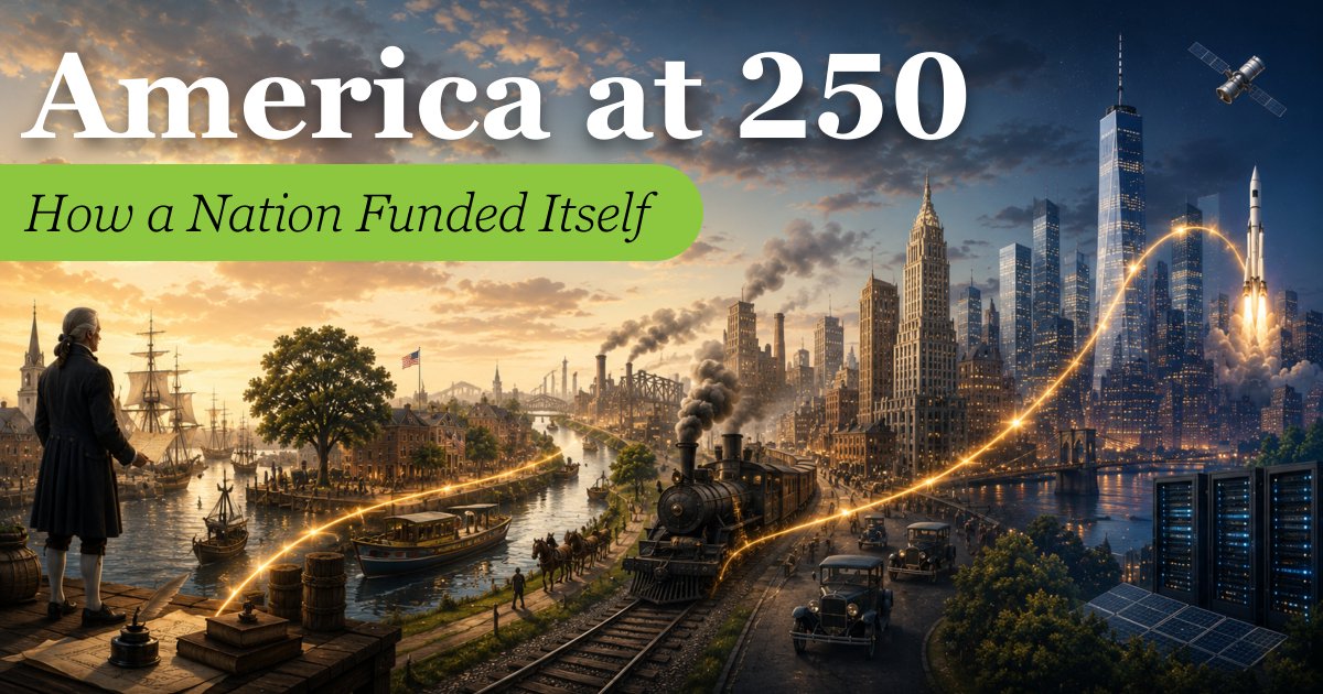 tfowealth's tweet photo. America turns 250 this Saturday. 🇺🇸 
The history of America’s capital markets is about much more than stocks and bonds.  
Full Article: https://t.co/wAWAaW8lH0 https://t.co/iWQrGVUQ7g