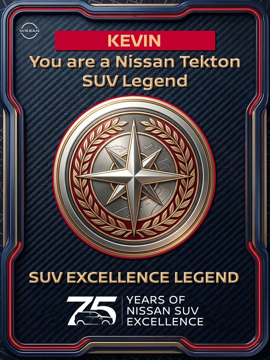 LodayaKevin's tweet photo. @Nissan_India @Nissan 
#NissanTekton #NissanExcellence #MySUVExcellenceBadge #75YearsofSUVExcellence https://t.co/dWXTV5jm6f