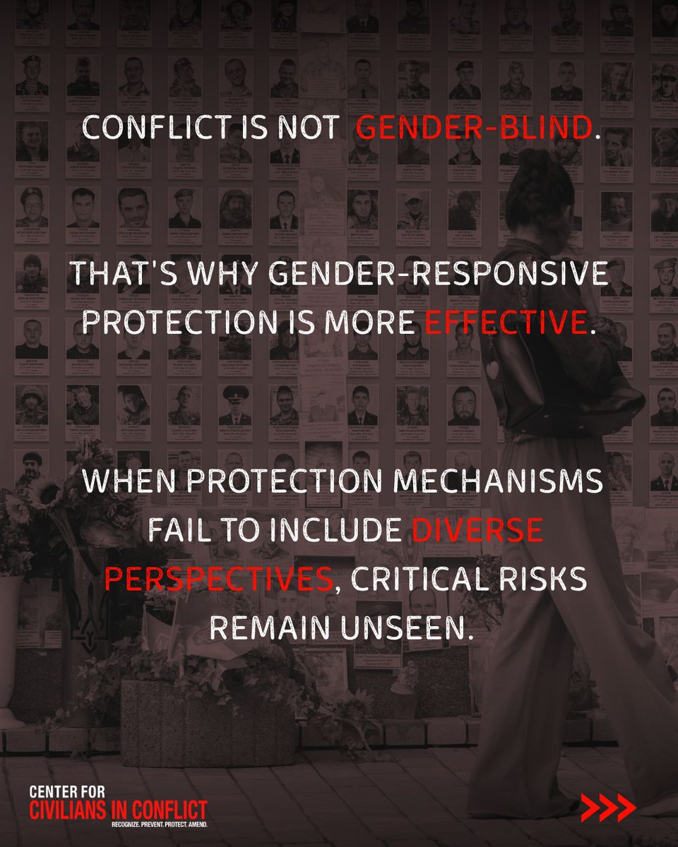 CivCenter's tweet photo. Conflict is not gender-blind. When protection mechanisms fail to include diverse perspectives, critical, life-saving risks remain completely unseen.

#CIVIC #GBV https://t.co/hqAwOuqHEY