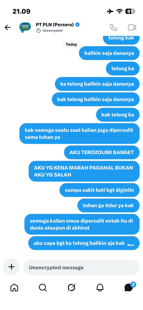 nellaaawoop's tweet photo. sakit hati bgt sama @pln_123 token suda mau habis uda bayar juga tapi kodenya blm dikirim malah dipersulit pas minta pengembalian dana, BIAR TUHAN AJA YG BALAS SEMUANYA🥲💔💔💔 https://t.co/XmHuDQoSlb