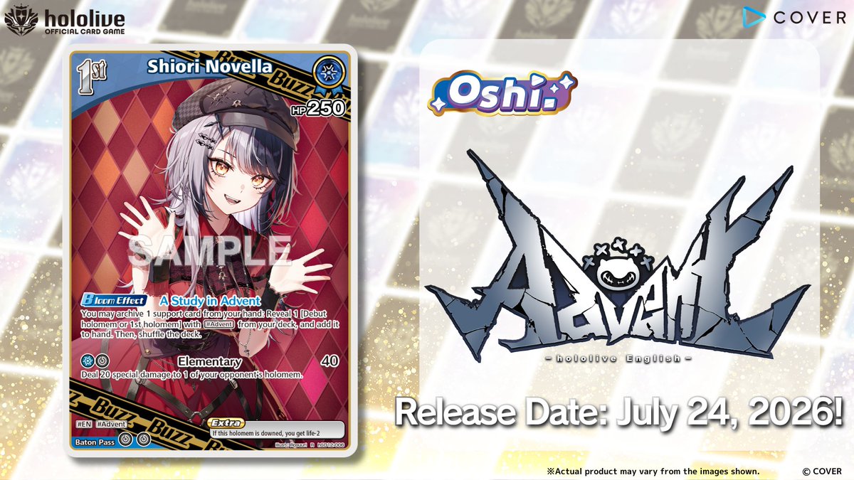 hololive_OCG_EN's tweet photo. 【#hOCG Card Reveal】
Introducing a card from the Start Deck Oshi Advent, releasing on Friday, July 24!

This time, it’s 1st Buzz holomem Shiori Novella! 👁‍🗨

🔽 Product Details:
https://t.co/5Sl2a7zro5

#hololive #ShioriNovella https://t.co/aIyFhn83I1