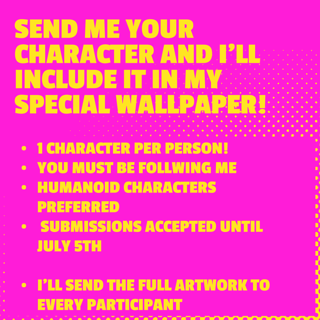 M0NS16's tweet photo. 🎂 10K Instagram followers special event

I just reached the holy 10k milestone on Instagram, crazy!!
To celebrate, I'm hosting a special event!

I'll be drawing a "Follower Wallpaper".
Any of my followers can send me their character to be added to the artwork!

More info below! 👇