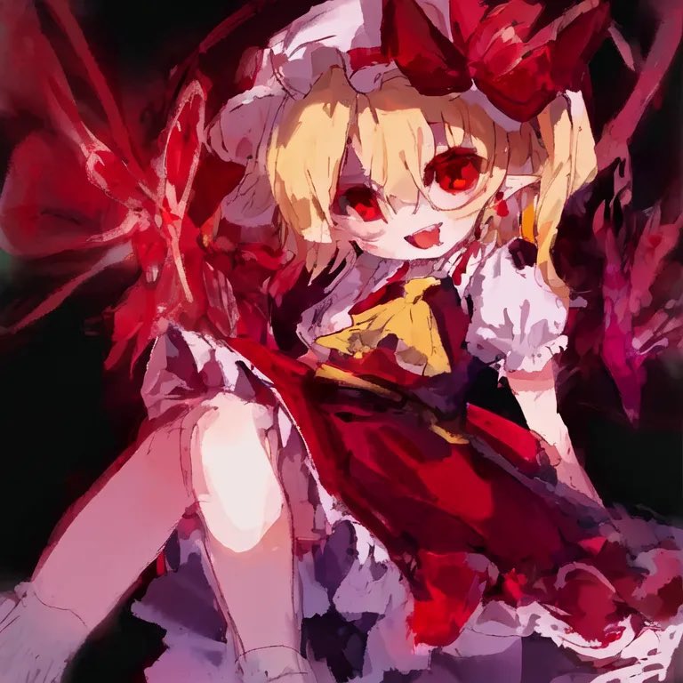 midoriba_kaiser's tweet photo. フランちゃん描いてみた！＋制作過程

#フランドール・スカーレット 
#東方Project #イラスト https://t.co/FhyKYgFsba