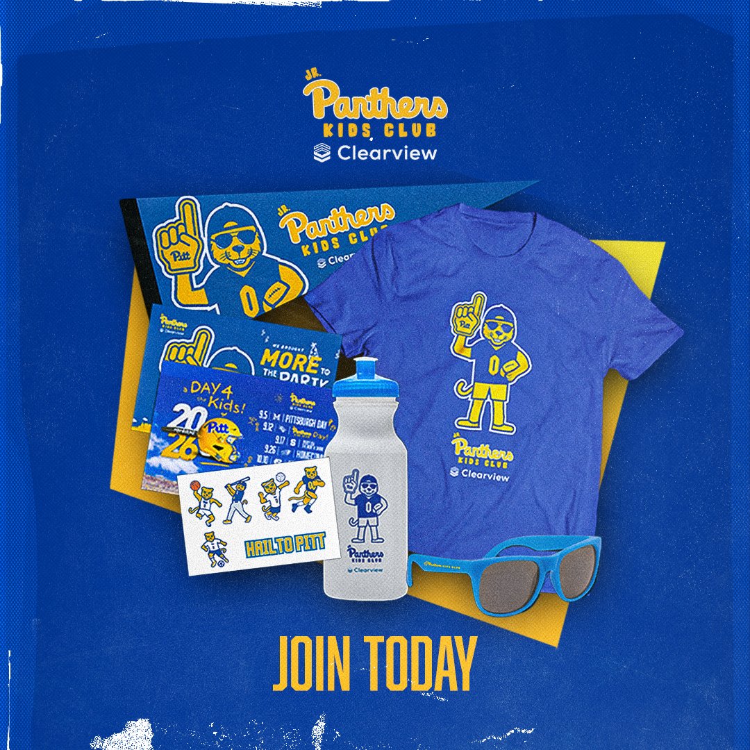 Pitt_ATHLETICS's tweet photo. Jr. Panthers memberships for the year are now LIVE 🙌

Kids Club members receive:
🔹 Roc Box welcome kit
🔹 Free tickets to select events
🔹 Bonus ticket claims &amp; MORE!

Join today: https://t.co/ZpAZ2LJAjd https://t.co/gP2fTqu1wE