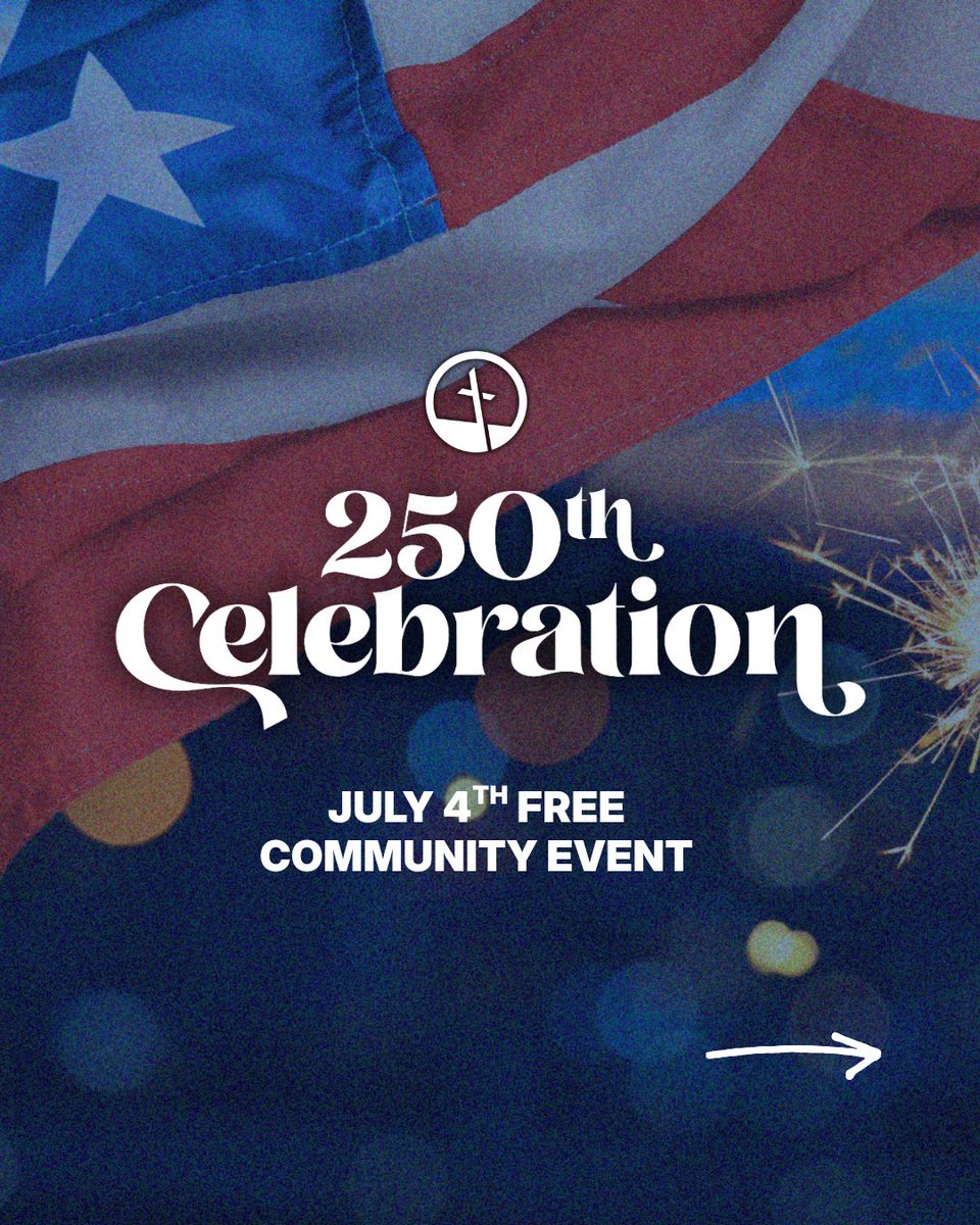 firstbaptistmj's tweet photo. Don’t miss our July 4 Celebration beginning at 7:00 P.M. as we celebrate America’s 250th! Enjoy food trucks, inflatables, family fun, &amp; live music featuring special guest Doyle Dykes. 🎆 Stick around for an INCREDIBLE fireworks show at 9:00 PM! Bring a lawn chair—see you there! https://t.co/5F4f25HFJH