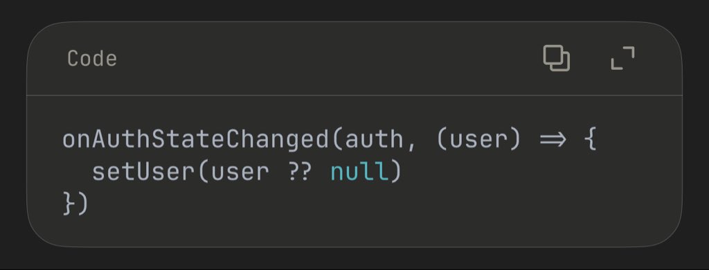theeratech's tweet photo. Most devs overcomplicate Firebase auth.
Here’s the only pattern you need in React: https://t.co/UDvnsYe95M