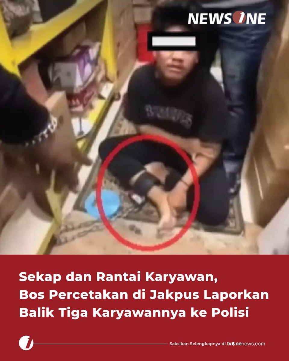 tvOneNews's tweet photo. Kasus penyekapan tiga karyawan percetakan di kawasan Senen, Jakarta Pusat, memasuki perkembangan baru. Kini justru pihak percetakan melaporkan balik ketiga korban ke polisi

Selengkapnya di https://t.co/GgtZcy4bbs
#HardNews_Hukum #NewsOne #CariBeritaditvOne #KasusPenyekapan #NO04 https://t.co/gNZ5xheQ31
