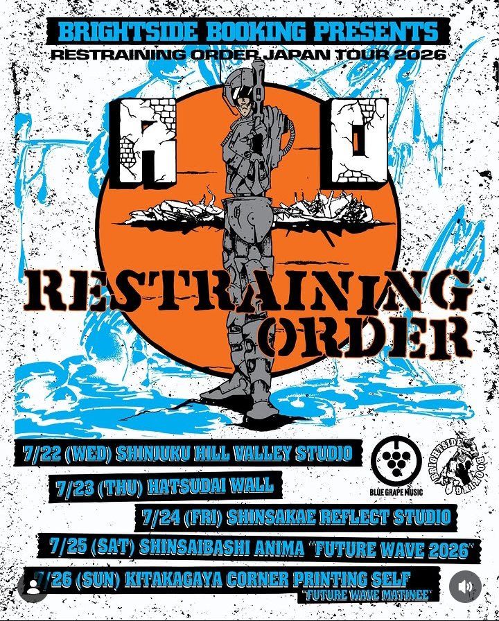 kyo_tetest's tweet photo. 詳細解禁！

RESTRAINING ORDER
 JAPAN TOUR 2026
『KEEP IT GOING』
7/24(金) at REFLECT STUDIO新栄
Adv ¥3,000 / Door ¥4,000
Under 22 ¥1,000

GLOOMY MORNING
I ACCEPT
P.O.S

ROのツアー名古屋場所
微力ながら協力させてもらってます
お待ちしております！
https://t.co/iroiVP9hCY https://t.co/nvngd900nv