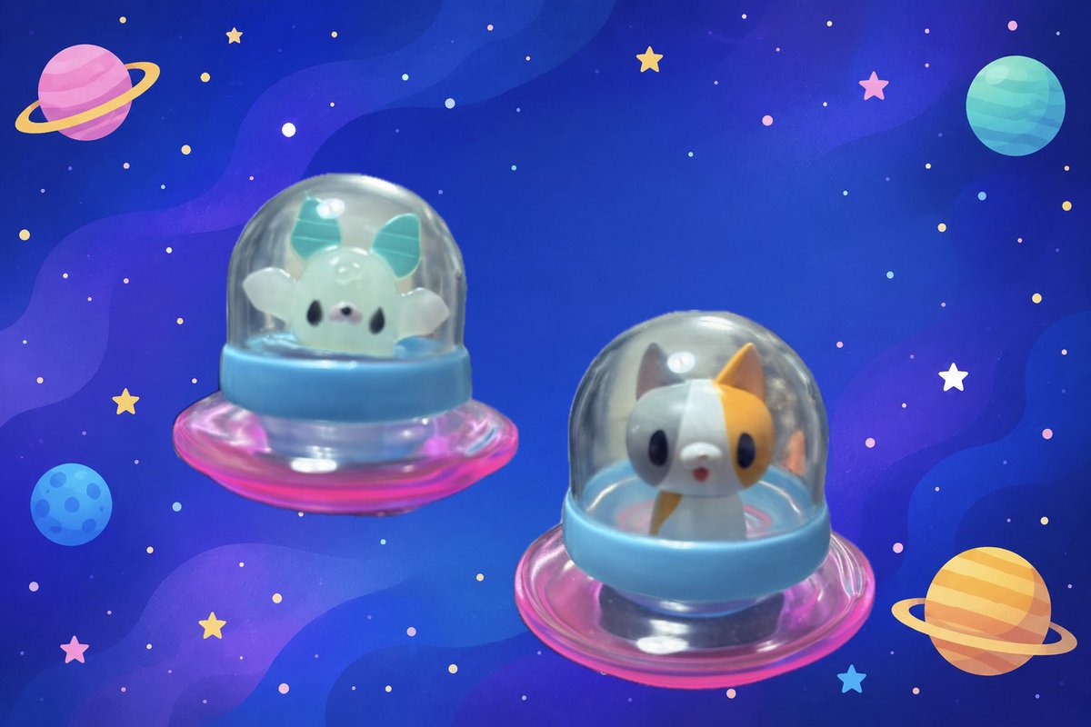 HobyHobyChopper's tweet photo. スーパーソフビサミットで購入した
UFOソフビを誰が乗りこなせてるか選手権

ジャストフィットは
タナカサキさんの牛乳坊やと
ちしまさんの液体になりつつある猫

小さい子たちは操縦席に乗せたけど
どれもカワイイ https://t.co/dgfcDKrhZV