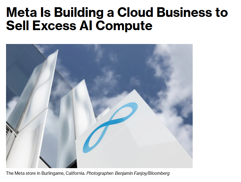 DeepValueBagger's tweet photo. This Bloomberg article triggered the $META pop 7.5% pop this morning. 

I've been saying all along $META should build Anthropic or Cloud type of business. They have all the ingredients to. If I see more confirmation from Zuck behind this, I could change to a bull. https://t.co/W8MItXcwVu