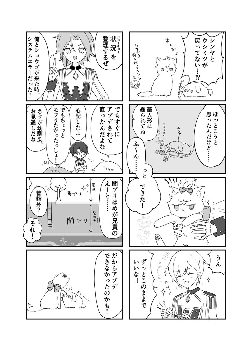 _pakiden_'s tweet photo. 春コミ新刊だったダークキャットうさを再掲します
カプなし　全裸アリ
ケモ化
１／４ https://t.co/ynnXlzrHk4