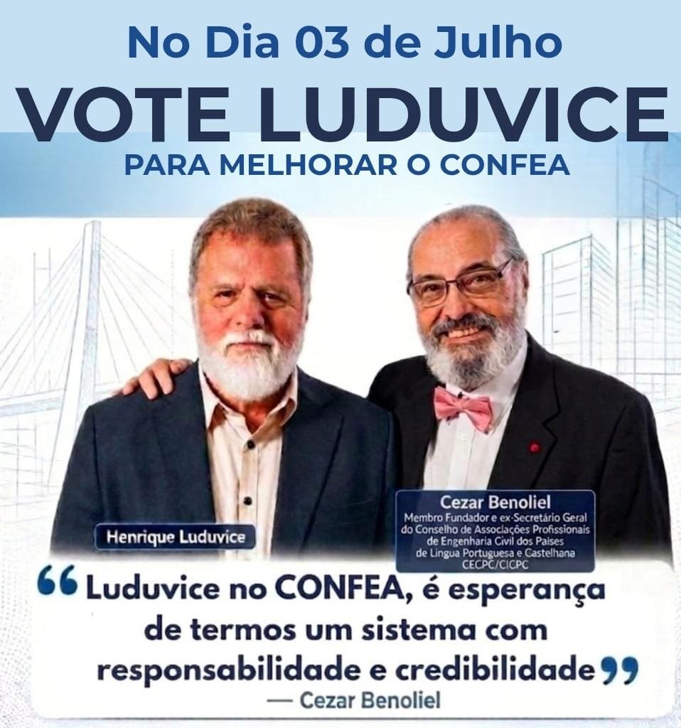 LuduviceCONFEA's tweet photo. CEZAR BENOLIEL apoia LUDUVICE para o CONFEA. Por um Sistema CREAs CONFEA com responsabilidade e credibilidade. Mude de rumo. REAGE BRASIL.
#Engenharia #Luduvice #Confea https://t.co/PtOyVDhVSA