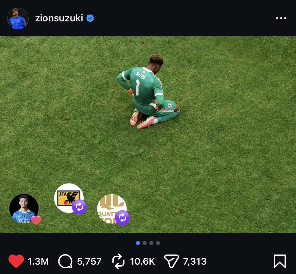 foot_translate's tweet photo. ザイオンのインスタ投稿のいいね数がエグい
完全に世界に注目されてるGKになってる
下位でも良いからプレミアに絶対行ってほしい https://t.co/usKCgqXIVG