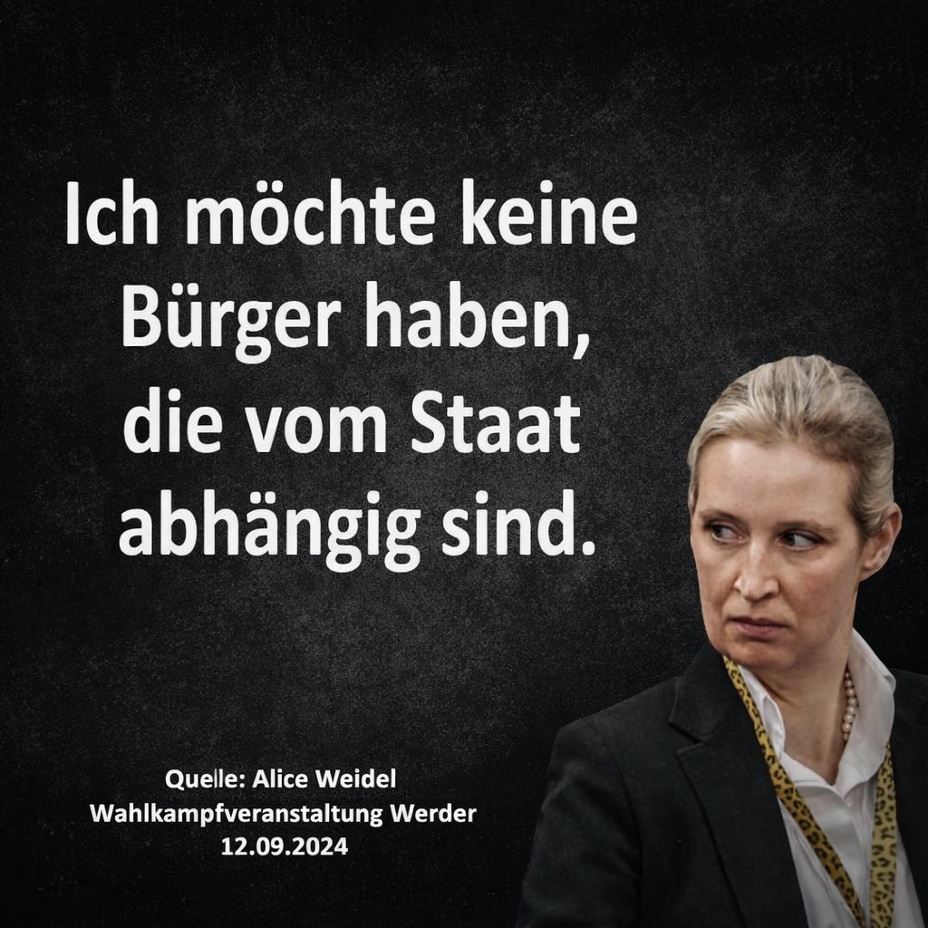 Freigeist_BER's tweet photo. Bist du kein Leistungsträger dann bist du für die AfD abgeschrieben. Wählst du AfD !?

Niemals AfD !
Die AfD ist unwählbar !

#AfDVerbotsverfahren2026 
-
[ #nurnochafd #DeshalbAfD ] https://t.co/i7i8JSJNKC