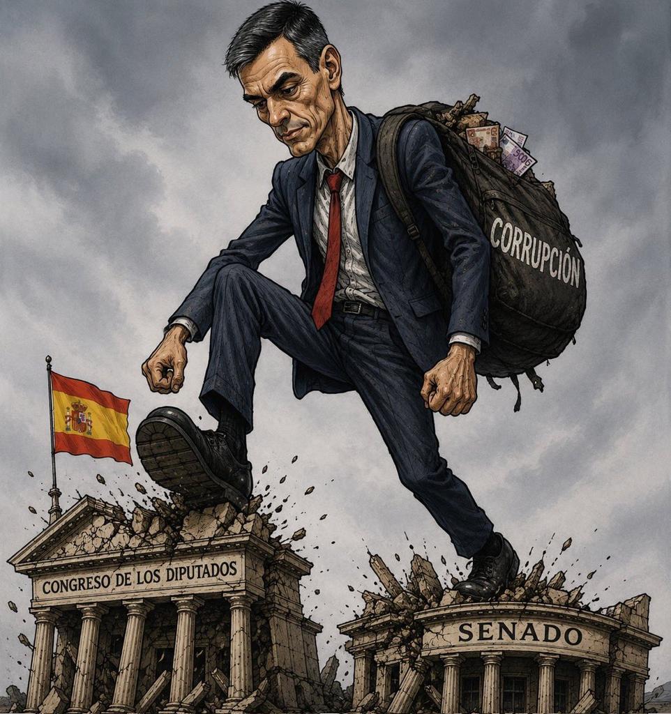 Monides56's tweet photo. @felixbolanosg Manual de la dictadura sanchista:

1. Gobernar en minoría, perdiendo las elecciones y pactando una amnistía que antes era inconstitucional.
2. Gobernar sin presentar presupuestos, incumpliendo un mandato constitucional.
3.Gobernar rodeado de corrupción y causas judiciales. https://t.co/UcBCrZCNT0