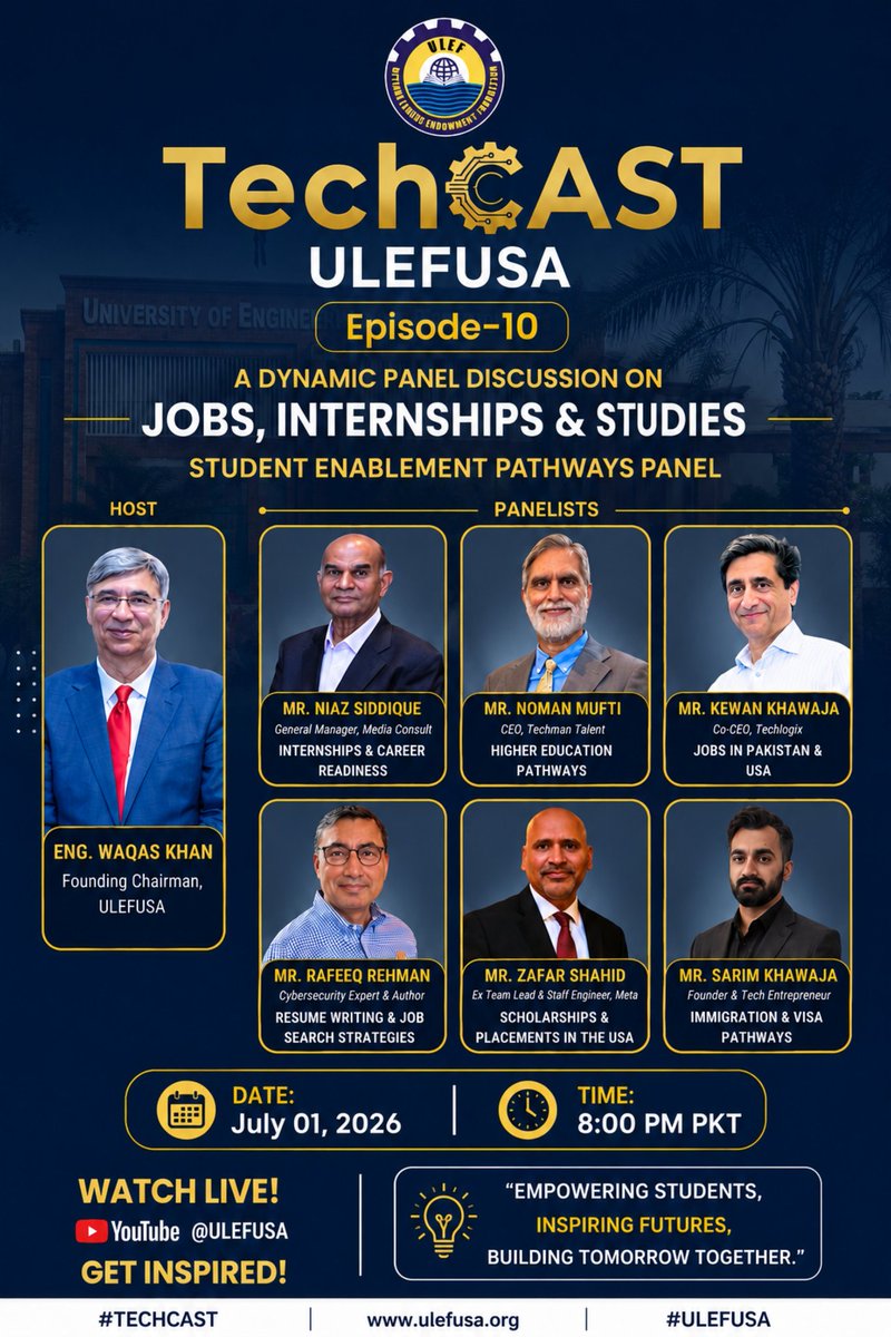 ULEFUSA's tweet photo. 🚨 𝗖𝗢𝗨𝗡𝗧𝗗𝗢𝗪𝗡: 𝟮 𝗛𝗢𝗨𝗥𝗦 𝗧𝗢 𝗚𝗢! 🚨
The ultimate Student Enablement Panel goes live tonight at 𝟴:𝟬𝟬 𝗣𝗠 𝗣𝗞𝗧! Get elite insights on jobs, resume writing, immigration, and US scholarships from global tech leaders.
📅 July 01, 2026
https://t.co/KzMlJkVTJP https://t.co/5dnkyEx2vt