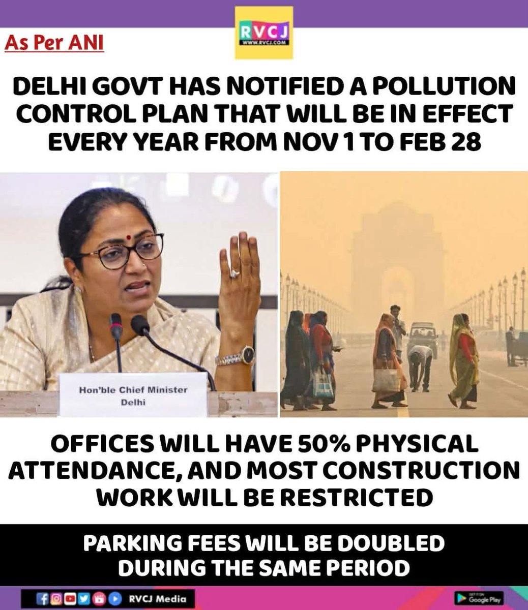 RVCJ_FB's tweet photo. Delhi to enforce anti-pollution rules from November to February every year. https://t.co/sjxuuTtXK8