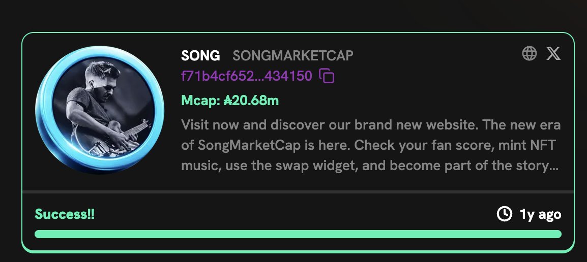 snekdotfun's tweet photo. SnekFun token $SONG has crossed ₳20M MCap!

Insane 👏 https://t.co/gKkd8tKMJa